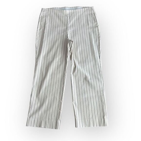 Chico’s Crop Pant size 10 Cream Stripe - Picture 2 of 6